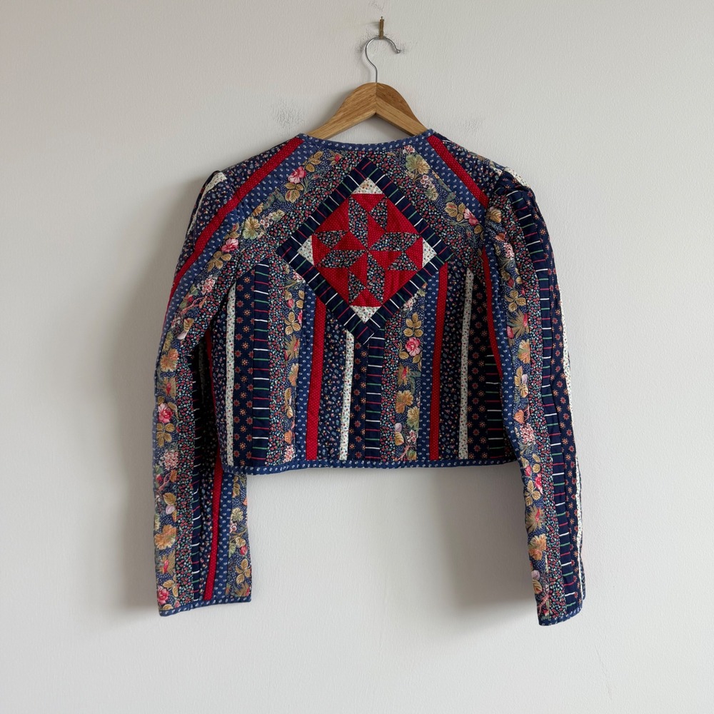 Vintage Handmade Quilted Bolero Jacket
